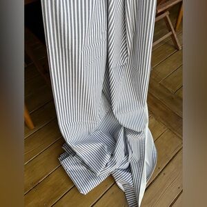 Curtain panels (2) heavy,  blackout, navy-stripe, extra long